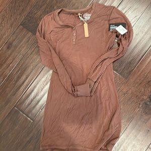 COPY - Skims Sleep Henley dress. NWT jasper (brown) size M